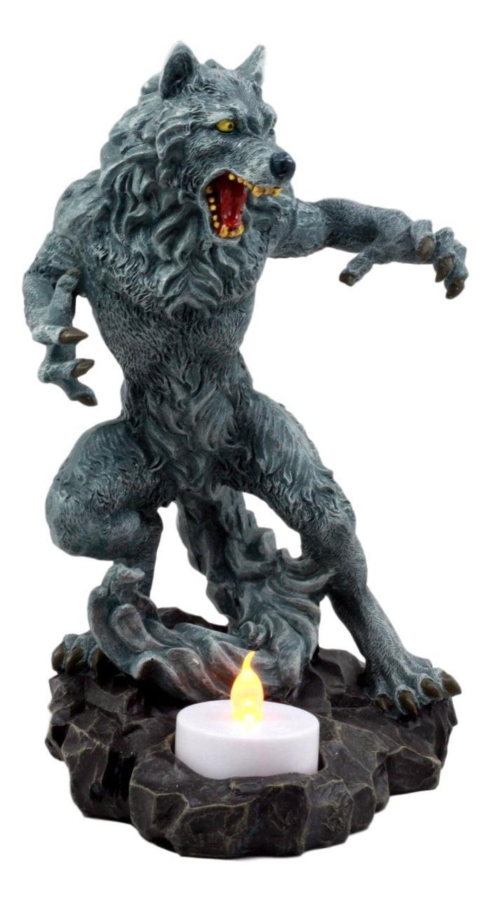 Ebros Gift Ebros Gothic Werewolf Tea Light Candle Holder Statue Lycan Wolf Man Figurine