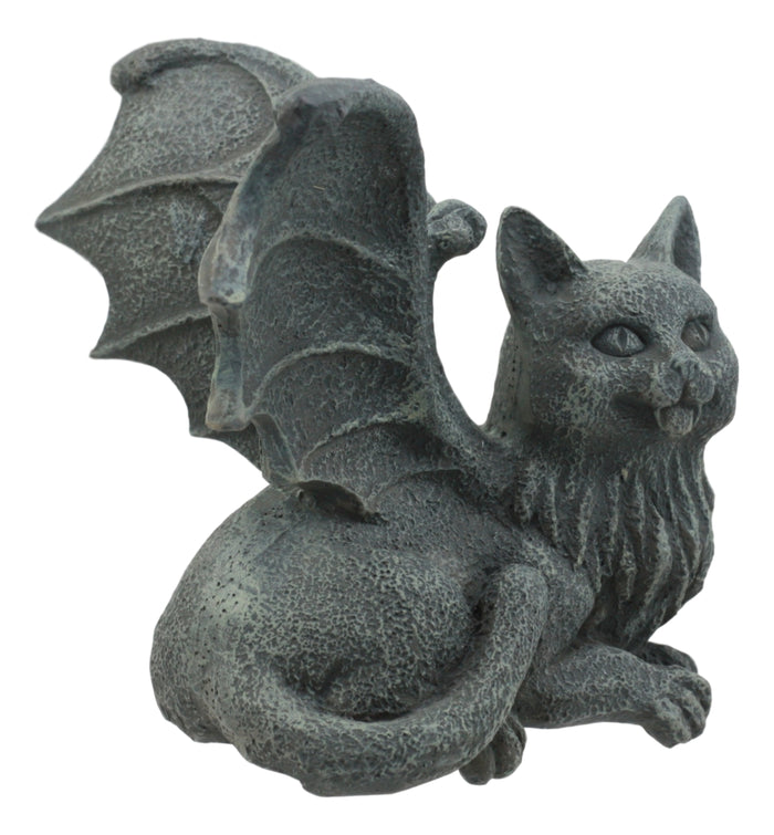 Ebros Gift Ebros Gothic Winged Cat Gargoyle Shelf Sitter Statue 4" Wide PC Monitor Topper Decor Figurine