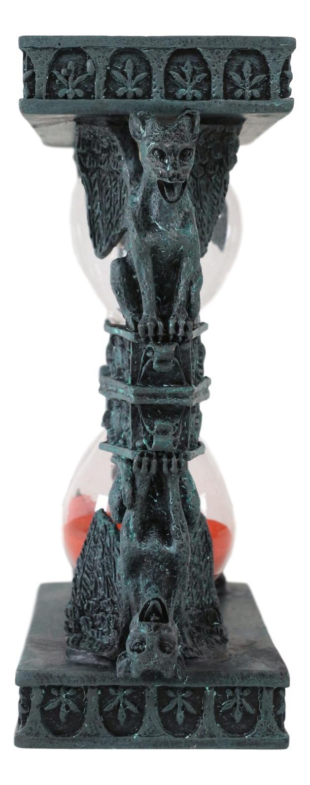 Ebros Gift Ebros Gothic Winged Stoic Gargoyle Pillars Rooftop Invertible Sand Timer Figurine