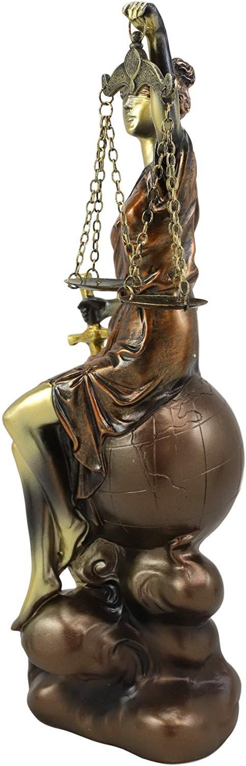 Ebros Gift Ebros Greek Blind Lady Of Justice La Justica Sitting On Globe Figurine 13.25"H