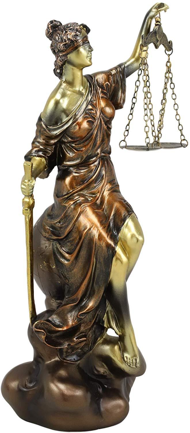 Ebros Gift Ebros Greek Blind Lady Of Justice La Justica Sitting On Globe Figurine 13.25"H