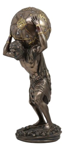 Ebros Gift Ebros Greek God Primordial Titan Atlas Holding The World Globe Statue 11.75"Tall