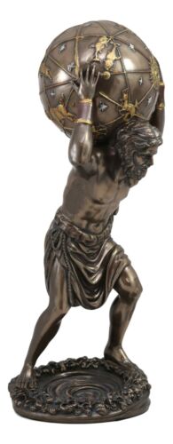 Ebros Gift Ebros Greek God Primordial Titan Atlas Holding The World Globe Statue 11.75"Tall