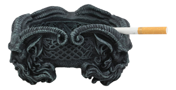 Ebros Gift Ebros Greek God Three Faces Of Pan Cigarette Ashtray With Celtic Knotwork Symbol