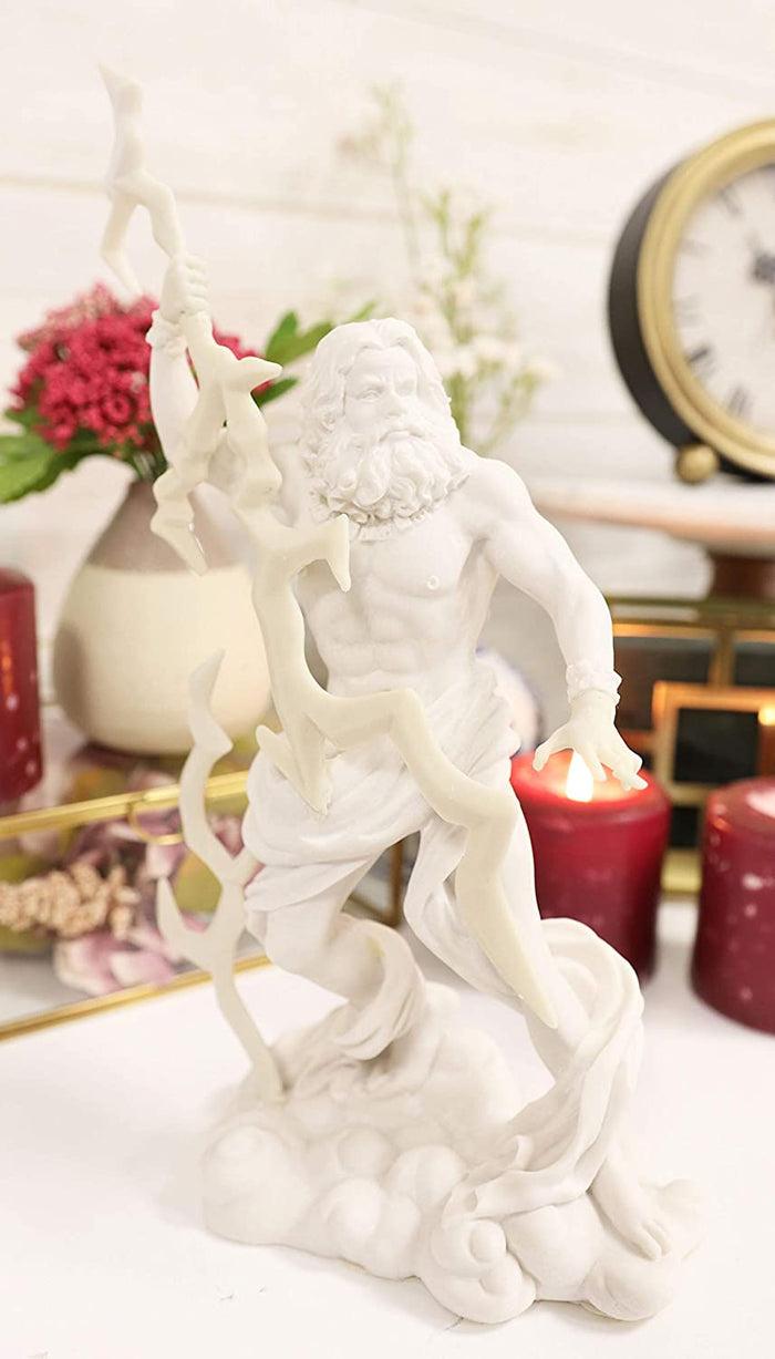 ebros gift Ebros Greek God Zeus Jupiter On Clouds Holding Lightning Bolt Statue 11.25" H