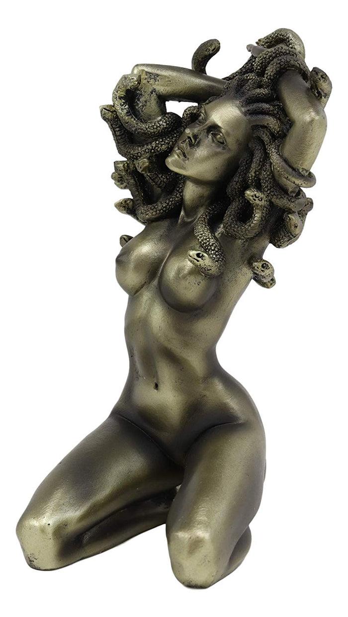 Ebros Gift Ebros Greek Goddess Kneeling Nude Seductive Medusa With Snake Hair Statue 6"Tall Decor