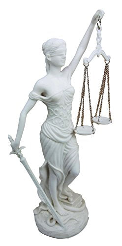 Ebros Gift Ebros Greek Goddess La Justica Statue Blind Lady Of Justice Holding Sword Of Judgement And Scales Decorative Figurine 10" H Roman Dike Decor Sculpture Gift For Lawyers Legal Professionals Home Office