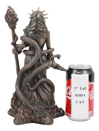 Ebros Gift Ebros Greek Goddess Underworld Hecate Holding Fire Skull Staff Statue Figurine