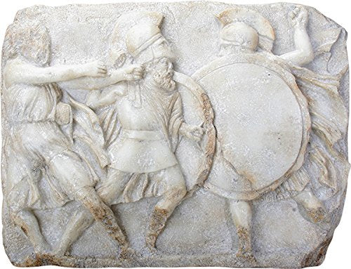 ebros gift Ebros Greek Hoplites in Battle Wall Plaque Large 22" Long Resin Figurine Collectible