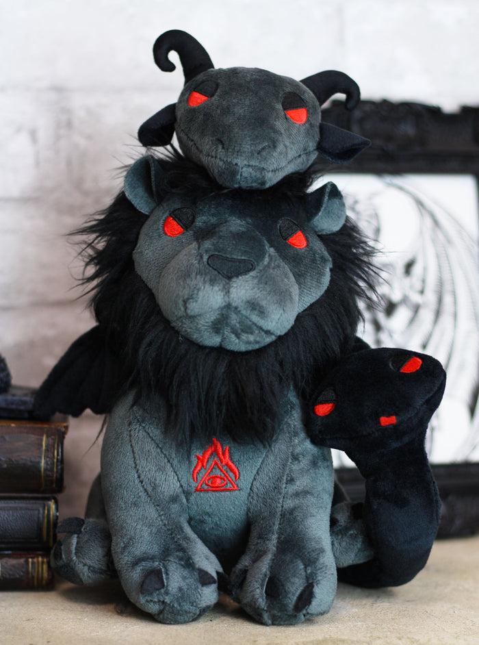 ebros gift Ebros Greek Myth Chimera Lion Goat Head And Snake Head Tail Luxe Soft Plush Toy Doll