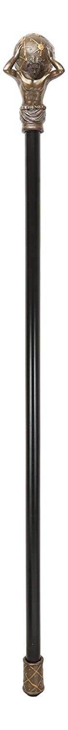 Ebros Gift Ebros Greek Titan God Atlas Bearing Globe Decorative Prop Walking Cane 39"H