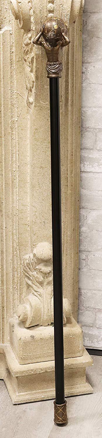Ebros Gift Ebros Greek Titan God Atlas Bearing Globe Decorative Prop Walking Cane 39"H