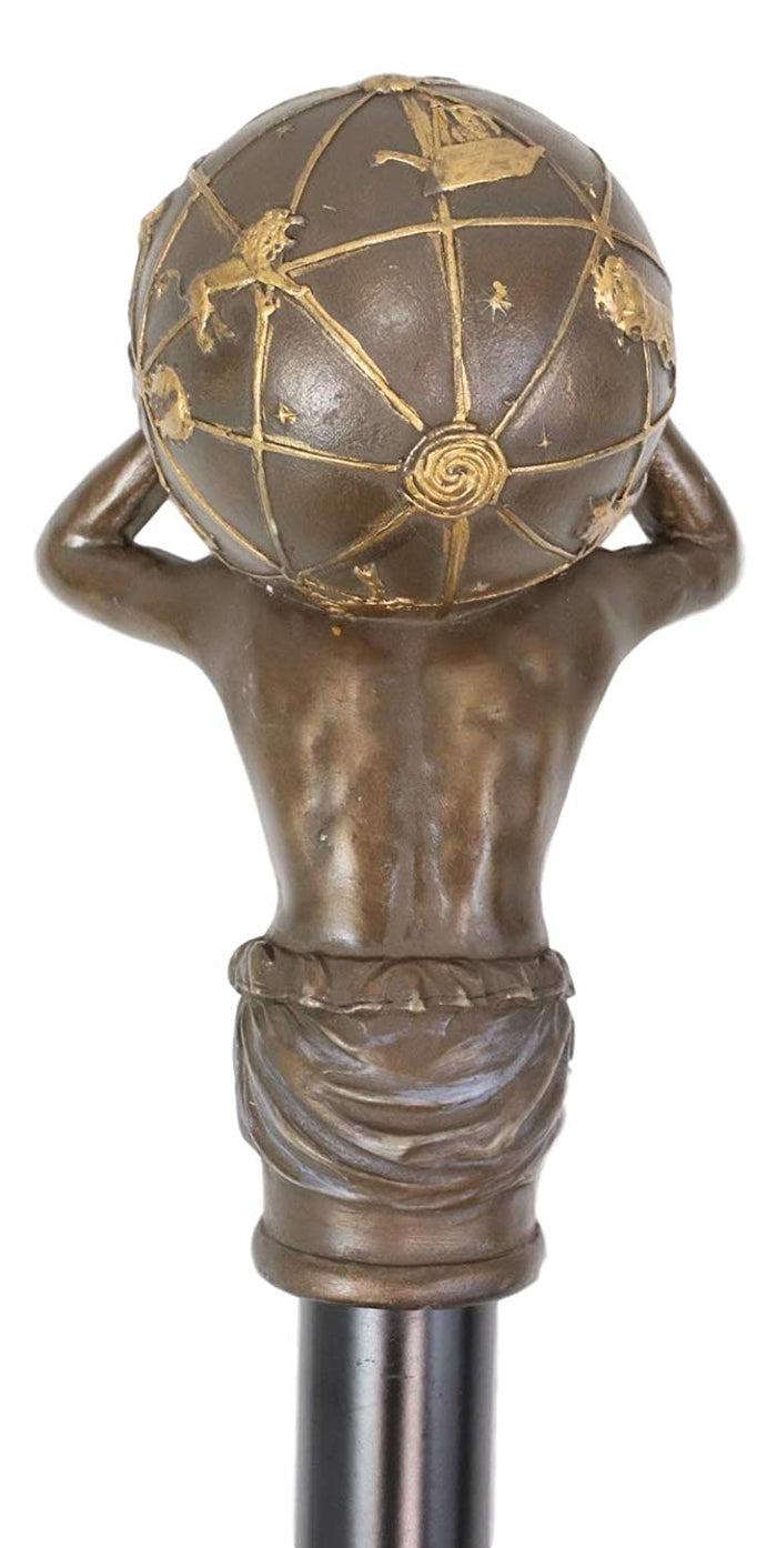 Ebros Gift Ebros Greek Titan God Atlas Bearing Globe Decorative Prop Walking Cane 39"H