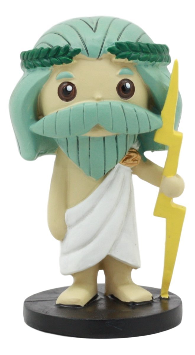 Ebros Gift Ebros Greekies Collection Greek Mythology God Zeus Holding Lightning Bolt Statue
