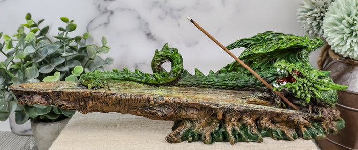 Ebros Gift Ebros Green Earth Dryad Tree Greenman Dragon Incense Holder Burner Figurine