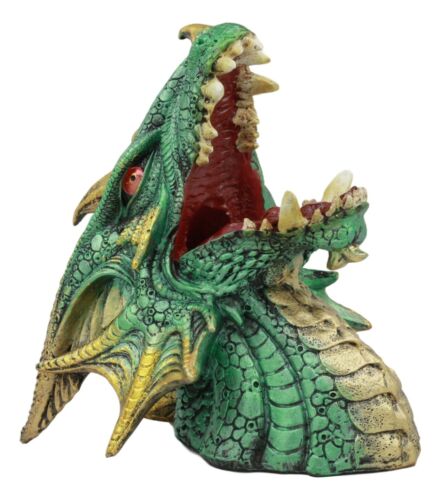 Ebros Gift Ebros Green Grendel Dragon Head Wine Bottle Holder Serpent Of Fire Decorative Figurine