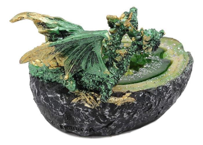 Ebros Gift Ebros Green Hydra Dragon Guarding Emerald Pool Crystal Quarry Cigarette Ashtray Statue