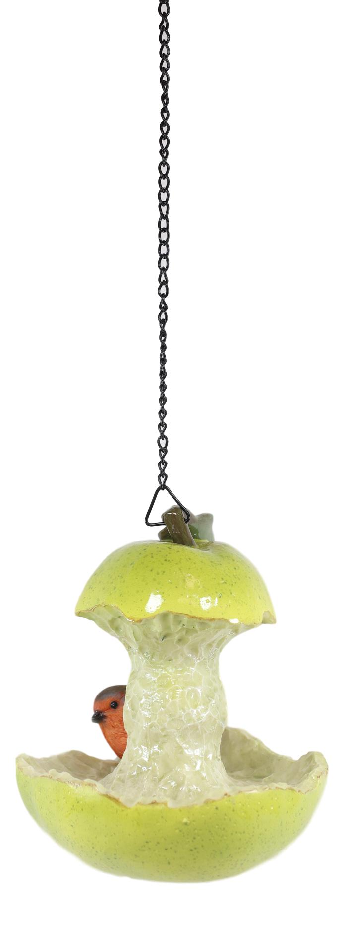 Ebros Gift Ebros Green Pear Fruit W/ Perching Finch Bird Feeder W/ Hanging Chains Figurine
