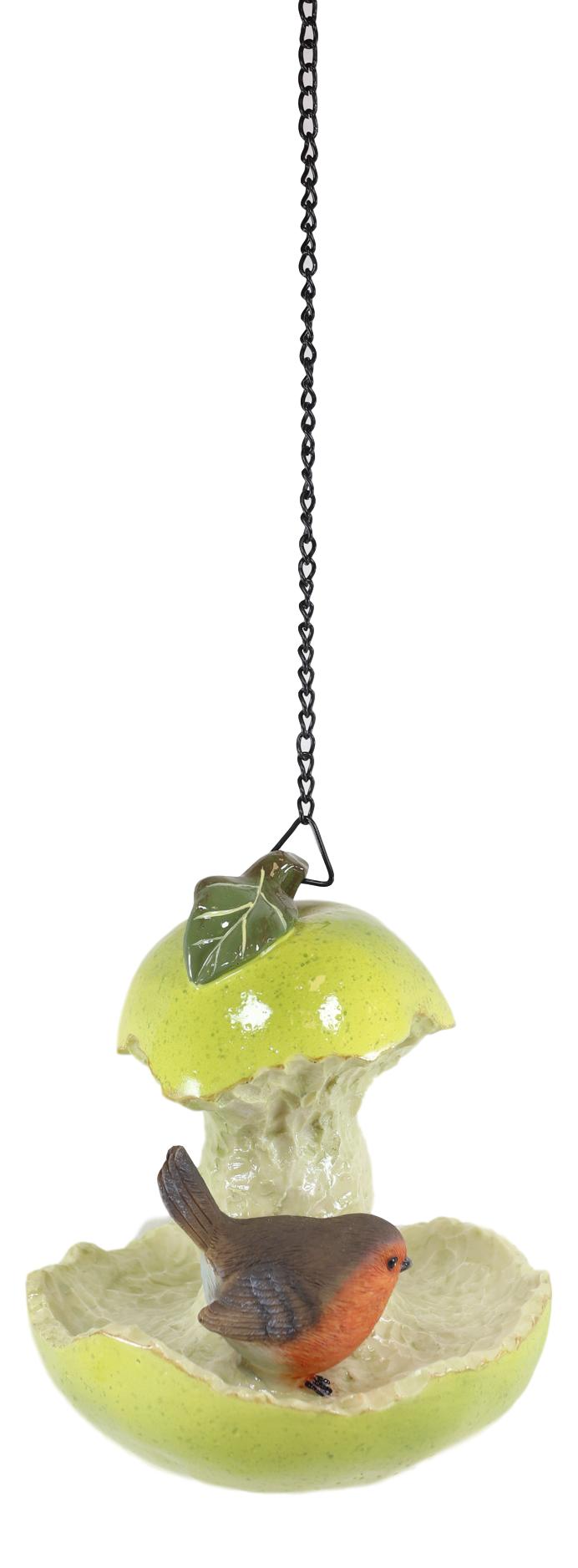 Ebros Gift Ebros Green Pear Fruit W/ Perching Finch Bird Feeder W/ Hanging Chains Figurine