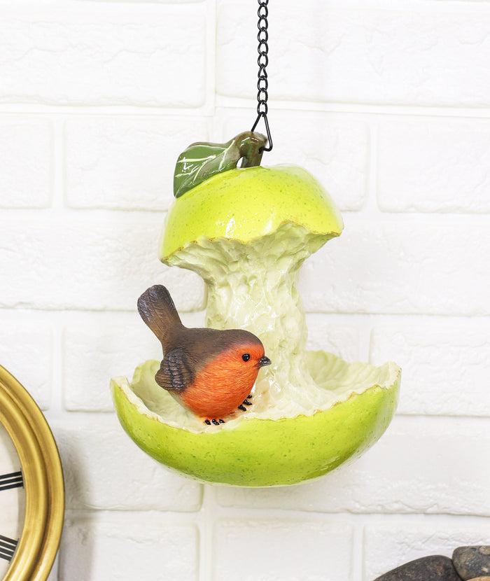 ebros gift Ebros Green Pear Fruit W/ Perching Finch Bird Feeder W/ Hanging Chains Figurine