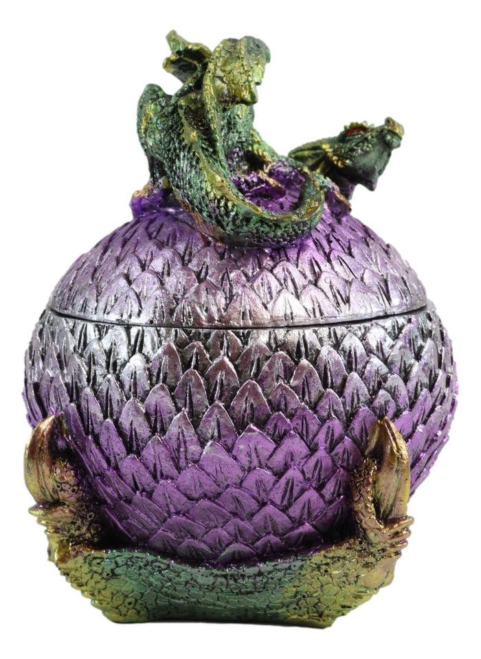 Ebros Gift Ebros Green Wyrmling Dragon On Dragon Claw Scaly Colorful Egg Decorative Box