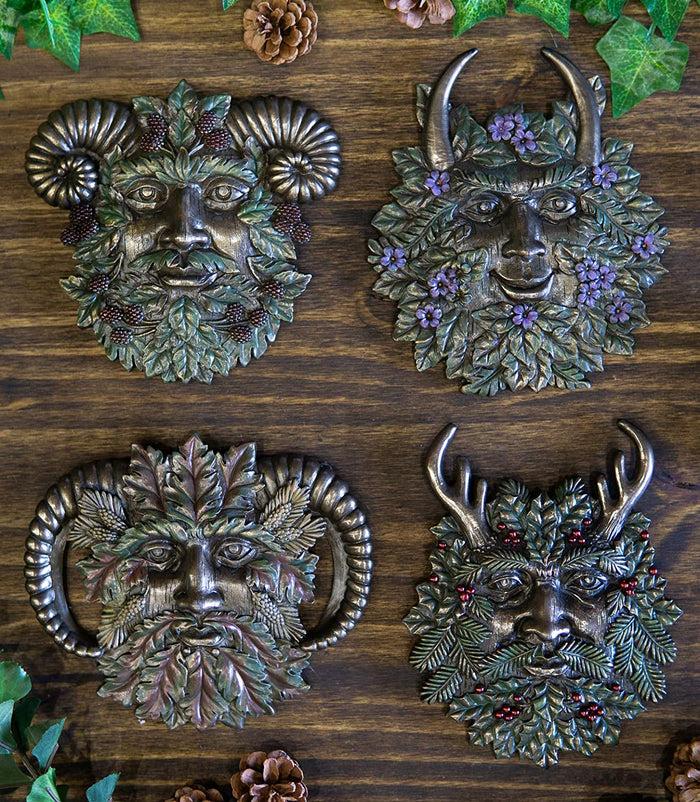 ebros gift Ebros Greenman Horned God Four Seasons Of The Year Set Winter Spring Summer Fall