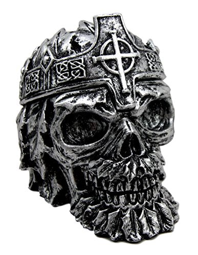 Ebros Gift Ebros Greenman King Skull Ashtray 4.25"L Cigarette Ash Tray Collectible Celtic