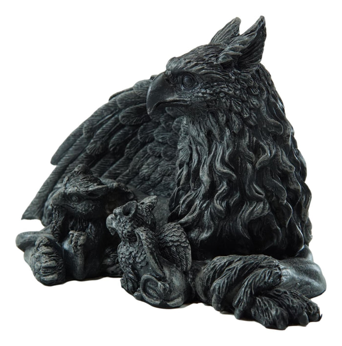 Ebros Gift Ebros Griffin Gargoyle Figurine Griffon Family Mother & Baby Hatchlings Sculpture 8"L
