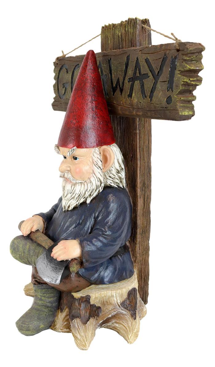 Ebros Gift Ebros Grinchy Rude Angry Gnome With Axe Welcome Statue Home Greeter Unwelcome