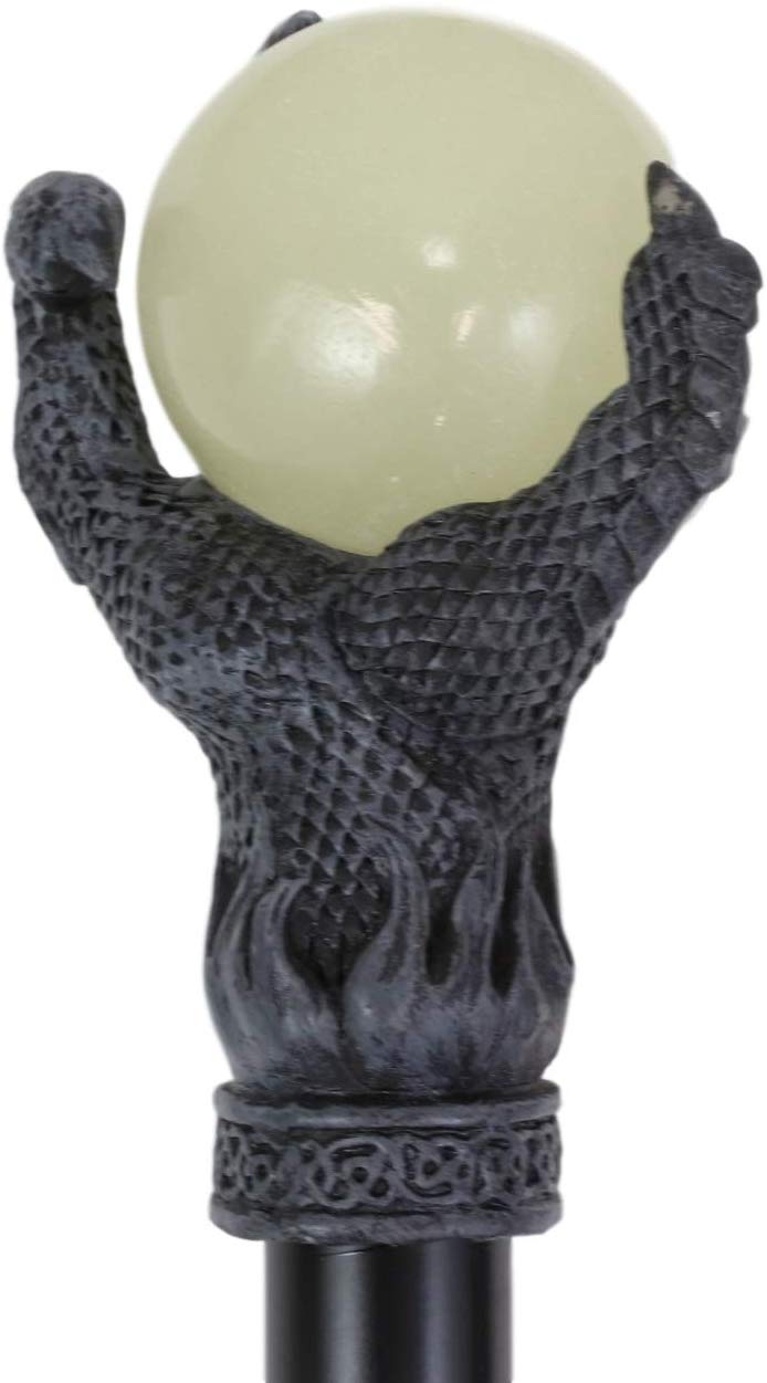 Ebros Gift Ebros Grip Of Fire Dragon Claw Glow In The Dark Decor Prop Walking Swagger Cane