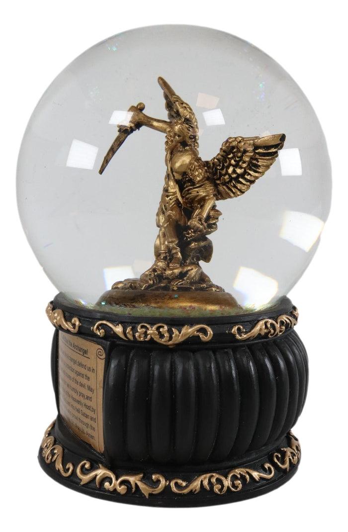 Ebros Gift Ebros Guardian Holy Archangel Saint Michael Trampling On Satan Water Globe Figurine