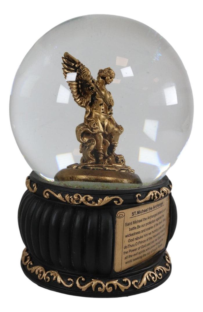 Ebros Gift Ebros Guardian Holy Archangel Saint Michael Trampling On Satan Water Globe Figurine