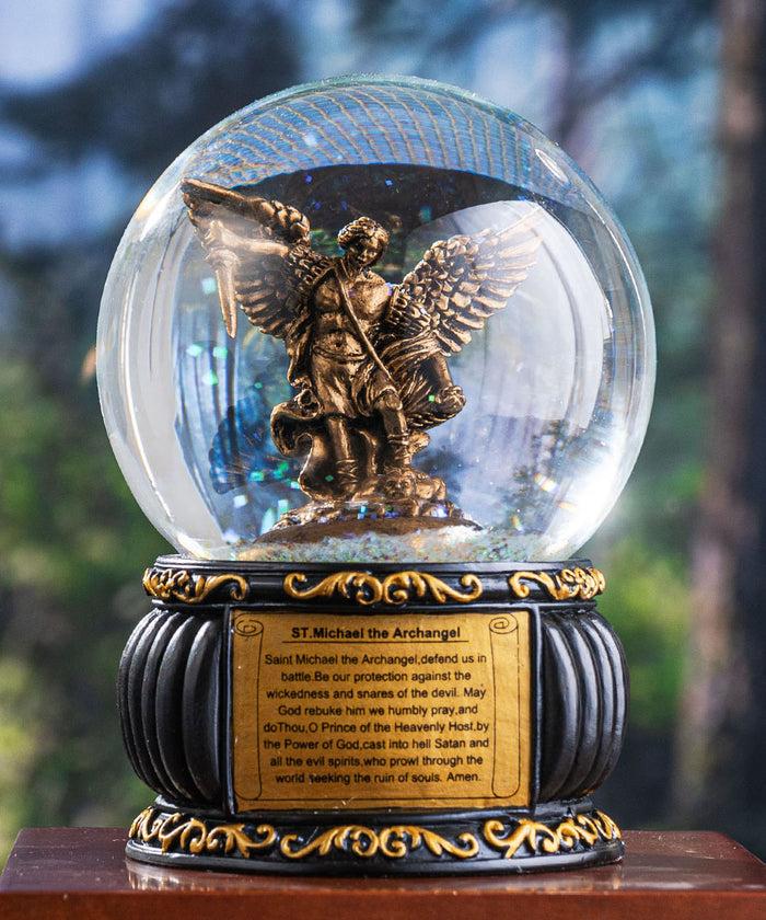 ebros gift Ebros Guardian Holy Archangel Saint Michael Trampling On Satan Water Globe Figurine