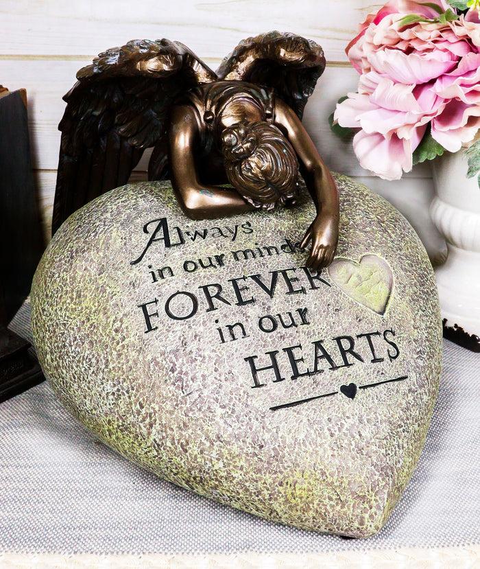 ebros gift Ebros Guardian Mourning Angel Cremation Urn Forever in Our Hearts 13.25" Tall 200 Cubic Inches Capacity