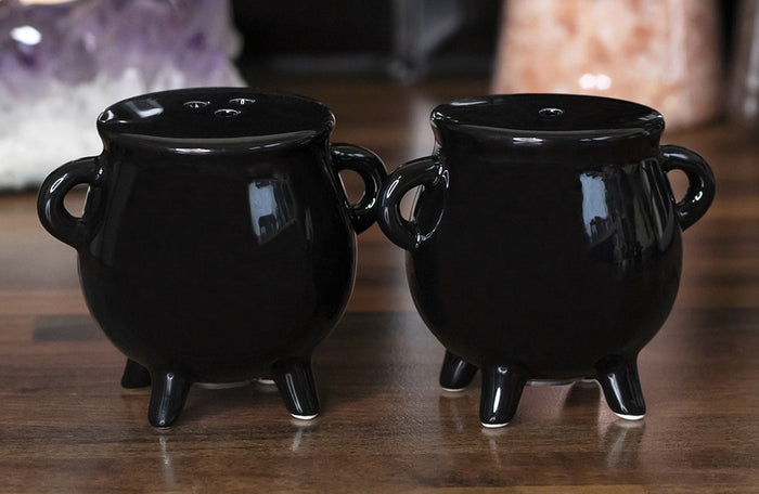 Ebros Gift Ebros Halloween Witching Hour Witch Magic Black Cauldrons Salt N Pepper Shakers