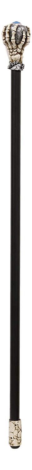 Ebros Gift Ebros Harbinger Of Doom Rolling Evil Eye Swagger Cane Staff With Skeletal Hand Handle 36" Long Decorative Costume Prop Accessory Decor Collectible Figurine NOT A Medical Walking Assistance Cane