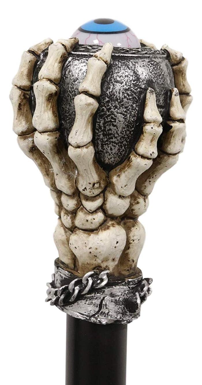 Ebros Gift Ebros Harbinger Of Doom Rolling Evil Eye Swagger Cane Staff With Skeletal Hand Handle 36" Long Decorative Costume Prop Accessory Decor Collectible Figurine NOT A Medical Walking Assistance Cane