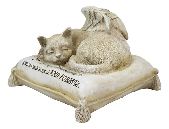 Ebros Gift Ebros Heavenly Angel Cat Cremation Urn Small Pet Memorial Statue 8.25" Long
