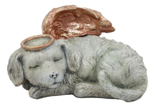 Ebros Gift Ebros Heavenly Halo Angel Dog Urn Statue 8" Long Pet Memorial All Dogs Go To Heaven