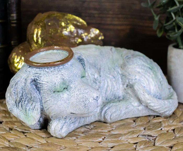 Ebros Gift Ebros Heavenly Halo Angel Dog Urn Statue 8" Long Pet Memorial All Dogs Go To Heaven