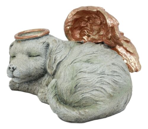 Ebros Gift Ebros Heavenly Halo Angel Dog Urn Statue 8" Long Pet Memorial All Dogs Go To Heaven