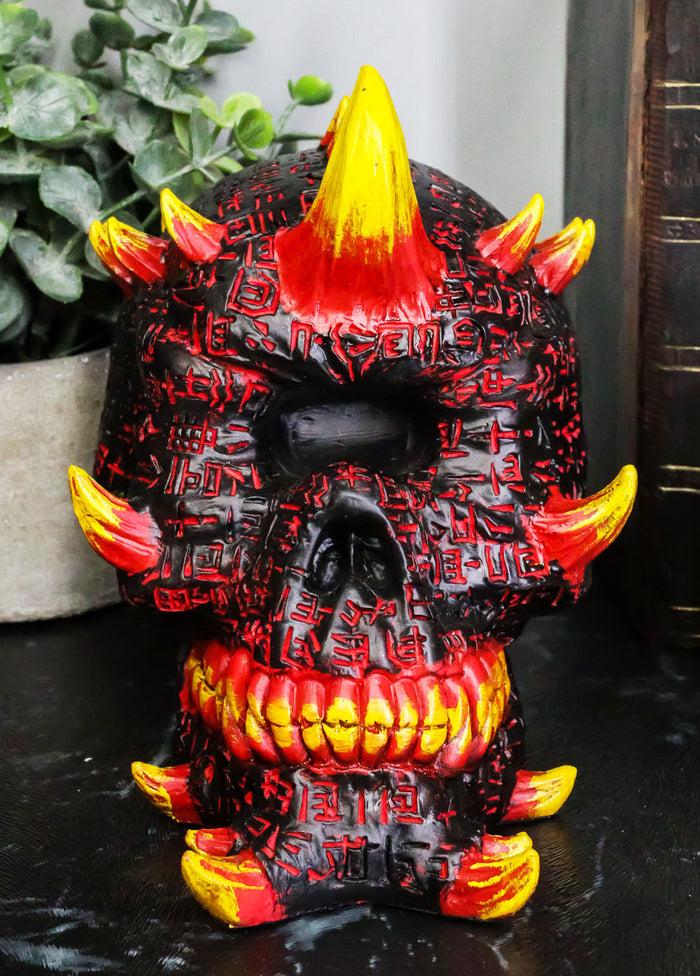 ebros gift Ebros Hell Inferno Fire Cyclops Skull Statue Greek One Eyed Demon with Horns Figurine