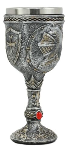 Ebros Gift Ebros Heraldry Medieval Renaissance Royal Knight Suit Of Armor Wine Goblet Chalice 5oz