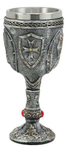 Ebros Gift Ebros Heraldry Medieval Renaissance Royal Knight Suit Of Armor Wine Goblet Chalice 5oz