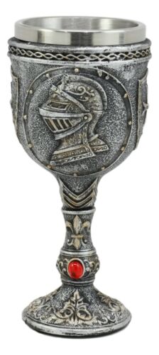 ebros gift Ebros Heraldry Medieval Renaissance Royal Knight Suit of Armor Wine Goblet Chalice 5oz