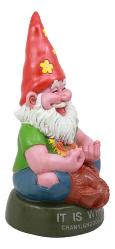 Ebros Gift Ebros Highly Content Meditating Hippie Gnome Statue As Hipster Happy Gnome Decor