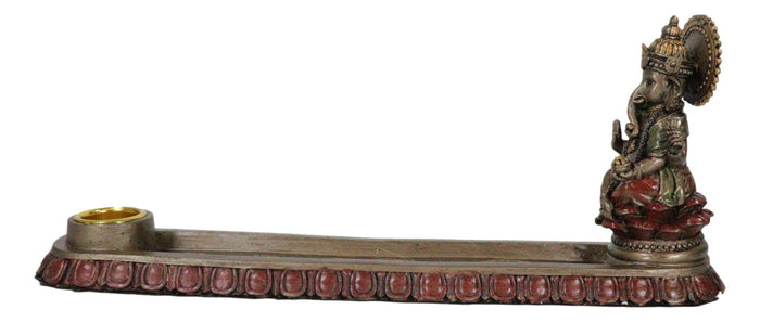 Ebros Gift Ebros Hindu Elephant God Ganapati Ganesha Seated On Throne Incense Holder Figurine