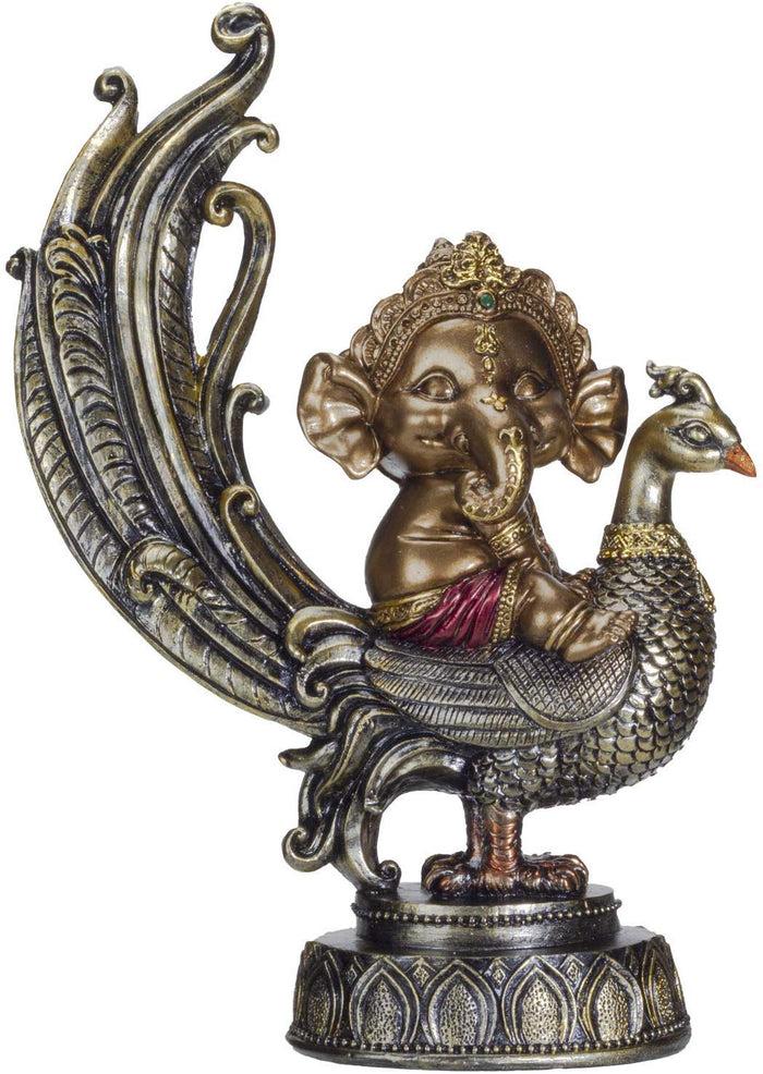 Ebros Gift Ebros Hindu Elephant God Lord Ganesha On Peacock Lord Of Success Figurine Statue