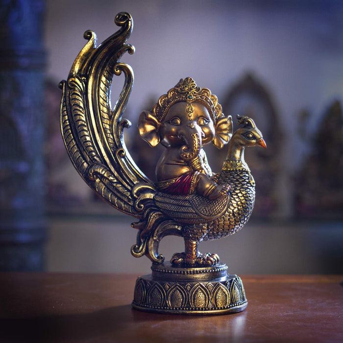 ebros gift Ebros Hindu Elephant God Lord Ganesha on Peacock Lord of Success Figurine Statue