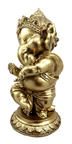 Ebros Gift Ebros Hindu Elephant God Ritual Dancing Ganesha Golden Statue 6" H Deity Of Arts Wisdom And Knowledge Decor Figurine (Dancing Ganesh)